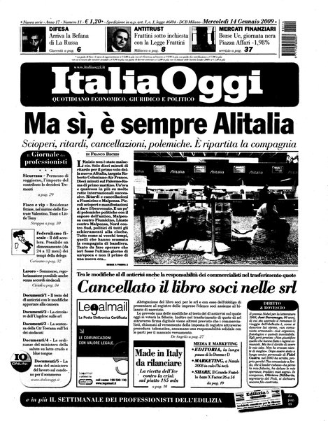 Italia oggi : quotidiano di economia finanza e politica